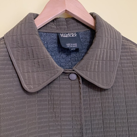 Hilary Radley || Brown Quilted Snap Collar Boxy Pocket Coat Jacket Small - Picture 7 of 17